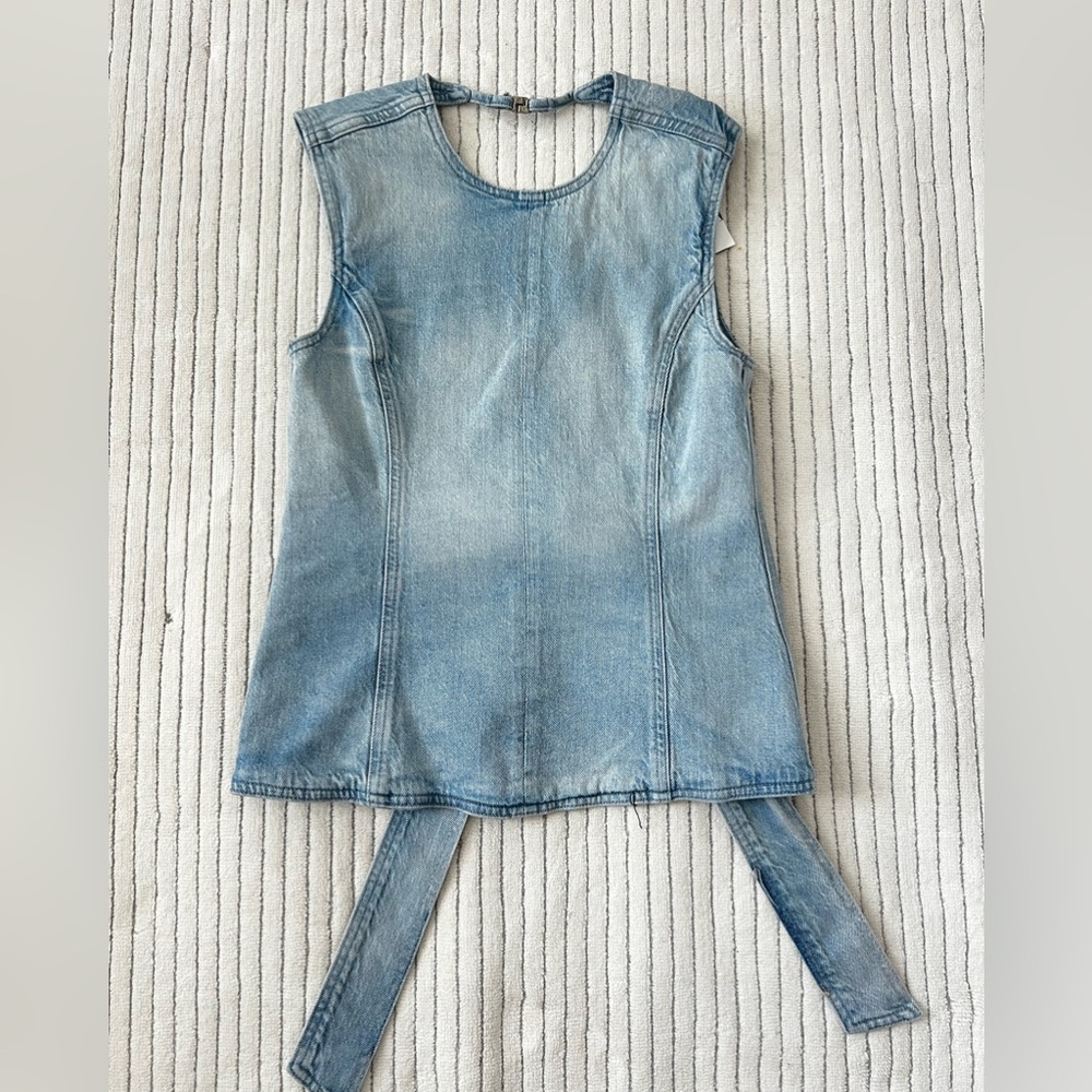 Zara Light Blue Denim Tank Top